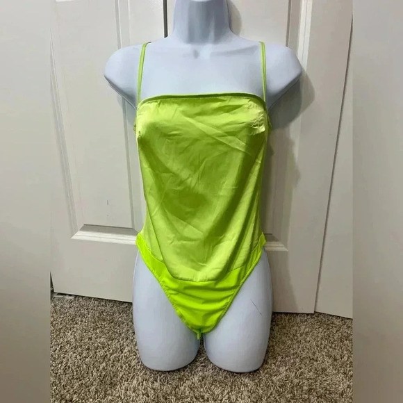WE WORE WHAT women’s neon strappy body suit, Convertible Straps, Sz Small - Picture 1 of 11
